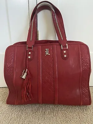 L.A.M.B. Red Leather Large Tote Gwen Stefani Love Collection Dust Bag • $165.99