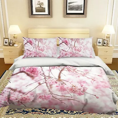 3D Sakura Flower ZHUA2039 Bed Pillowcases Quilt Duvet Cover Set Queen King Zoe • $64.20