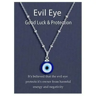 $7.20 • Buy Lucky Blue Eye Necklace Evil Eye Pendant Turkish Amulet Kabbalah Protection