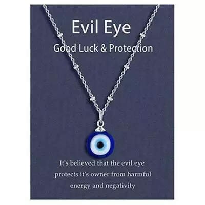 $7.20 • Buy Lucky Blue Eye Necklace Evil Eye Pendant Turkish Amulet Kabbalah Protection
