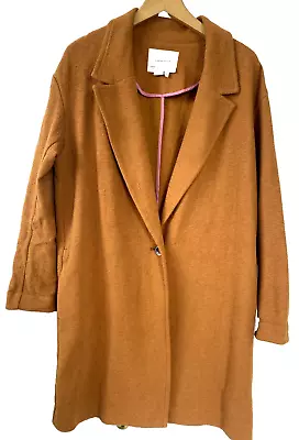 ANTHROPOLOGIE Corinthia Knit Cocoon Coat Jacket Sz S Mustard Yellow EXC • $39.95