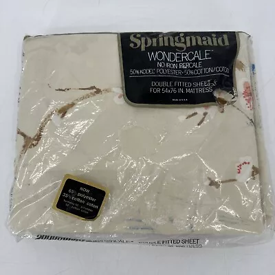 Vintage Springmaid Wondercale No Iron Double Fitted Sheet MCM NEW Old Stock • $21.37