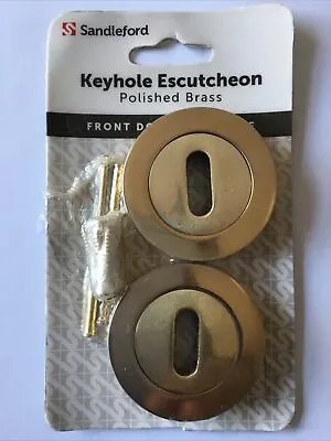 £3.90 • Buy Sandleford Keyhole Escutcheon Pair - Polished Brass