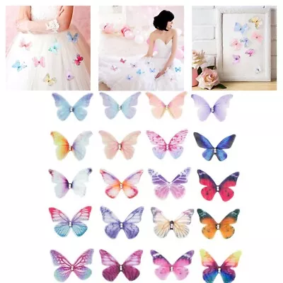 20x 3d Butterfly Shape Embroidered Lace Applique Decoration Clothing Material UK • £5.22