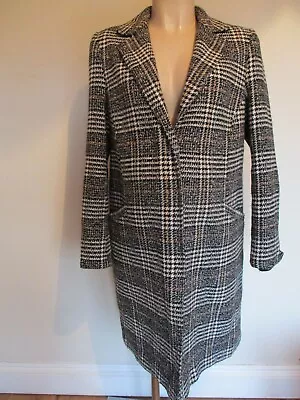 George Maternity Black & White Check Twill Mac Jacket Coat Size 10 • $12.62