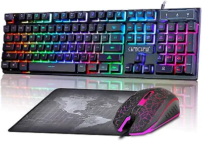 Keyboard Mouse Set Gaming Rainbow LED Adapter For PS4 PS3 Xbox One And Xbox 360 • $34.34