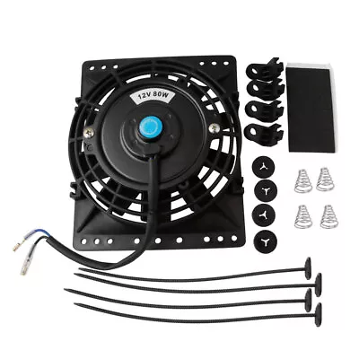 6 Inch Slim Electric Fan Radiator Cooling Fans&Mount Universal Pull Push 12V 80W • $41.35