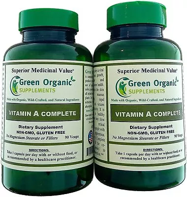 Green Organic Supplements' Natural Vitamin A - Retinyl Palmitate & Gluten Free • $41.98