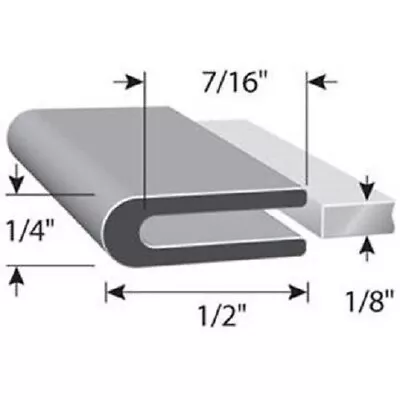 U Channel EPDM Rubber Edge Trim 1/8  HR 71F SOLD BY THE FOOT 1/8 X 7/16 • $2.05