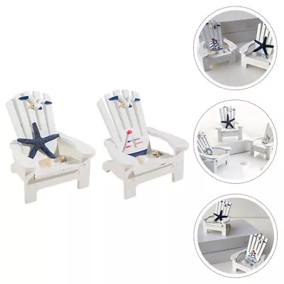  2 Pcs Nautical Miniature Chair Accessories Office Furniture Decorations • £10.98
