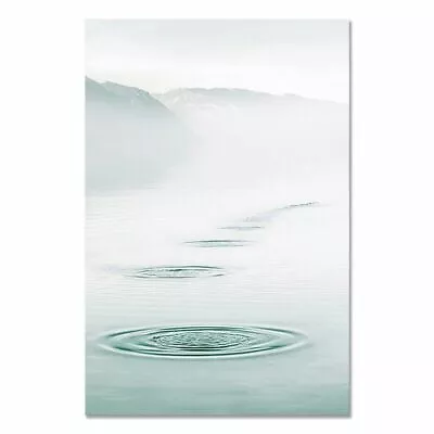 Nature Light Blue Lake Picture Black White Canvas Painting Wall Art Home Decor • £12.53