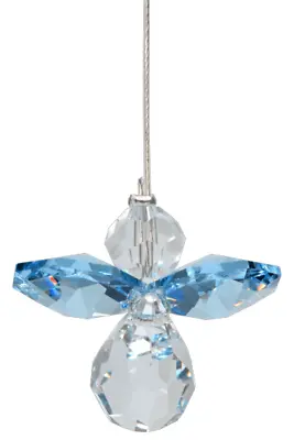 £7.75 • Buy March Birthstone Aquamarine Crystal Guardian Angel Hanging Charm & Organza Bag
