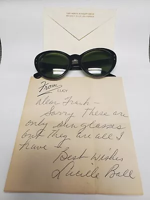 Lucille Ball Signed Letter And Her Personal Cat-Eye Sunglasses !! I Love Lucy ❤️ • $3499