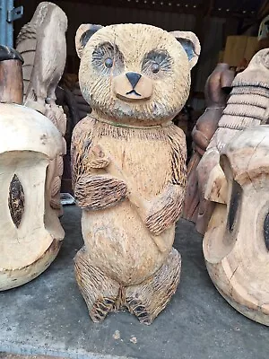 Chainsaw Carving Panda Great Gift Idea Elm Wood  Garden  Sculpture  Craft  • £200