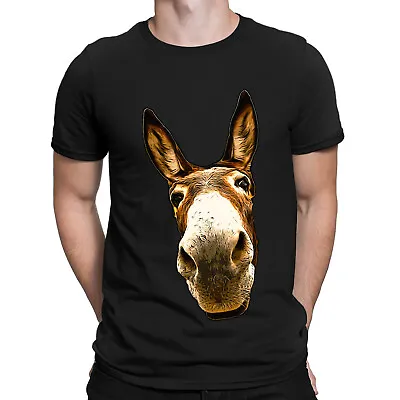 Donkey Head Funny Farm Animal Humor Comedy Novelty Mens T-Shirts Tee Top #NED • £13.49