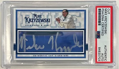 Mike Krzyzewski Duke Coach Signed Auto Custom Cut #'d 1/1 Trading Card PSA/DNA • $499.99