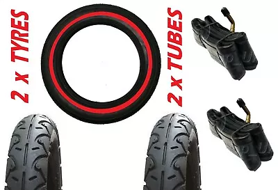 JANE POWER TRACK 360 Rear 12 1/2   2 X Pram Tyres & 2 X Bent Tubes RED LINE • £30.96