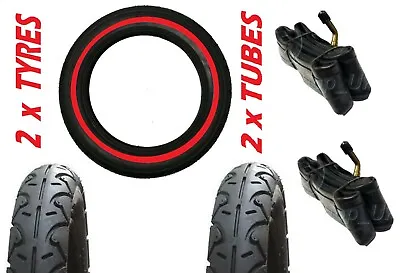 MAXI COSI MURA 12 1/2   2 X Pram Tyres & 2 X Bent Valve Tubes RED LINE • £32.11