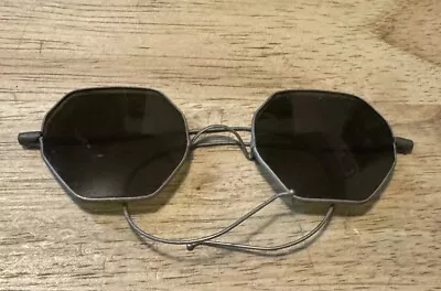 30s 40s Unisex Wilson Sunglasses Sun Glasses Dark Green Octagon Lenses • $70