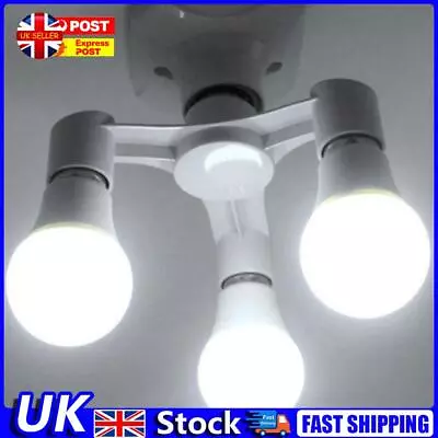 3 In 1/4 In 1/5 In 1 E27 To E27 Base Socket Splitter LED Light Lamp Bulb(A) UK • £5.69