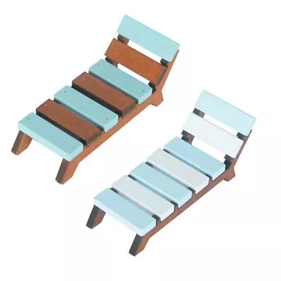 1/12 Scale Doll House Miniatures Furniture Wood Beach Chair Bench Accessories • $7.99