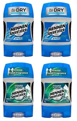 4 Fresh Rush & Avalanche Mennen Speed Stick Gel Mixed Deodorant Free Shipping • $42.99