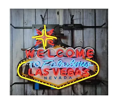 Neon Glass Tubing 24 X20  Larger Welcome To Las Vegas Beer Bar SignHandmade ... • $177.51
