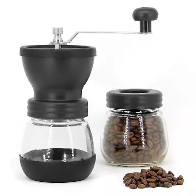 Manual Coffee Bean Grinder Adjustable Coarseness Ceramic Mill For Home | M&W • £14.99