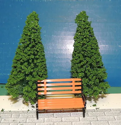  Park Bench W/Trees Miniature 1:24 (G) Scale Diorama L@@K ! • $12.95