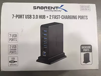 MINT Sabrent 7 Port USB 3 HUB+2 Charging Ports W/ 12V/4A Power Adapter HB-U930 • $29.99