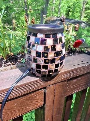 £28.71 • Buy Mosaic Glass Electric Night Lamp Tart Burner Fits Yankee Candle & White Barn 6 