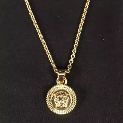 Versace Gold Chain Necklace Medusa Biggie Charm Beautiful Stylish Authentic • $504.99