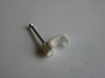£3.81 • Buy White 14x7 Mm Large Shotgun Twin TV Satellite Coax Mains 6mm Cable Clip - 101362