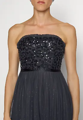 £350 Auth Needle & Thread Sequin Bodice Ankle Gown Current Season Tempest Dress • £105