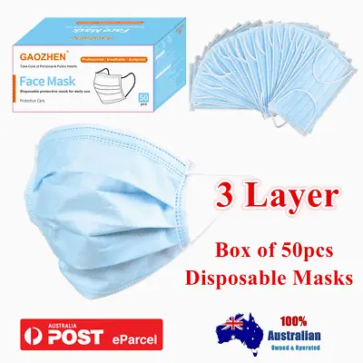 CE Certified Medical Surgical Face Mask 3 Ply Anti Dust Filter Disposable Masks • $19.76