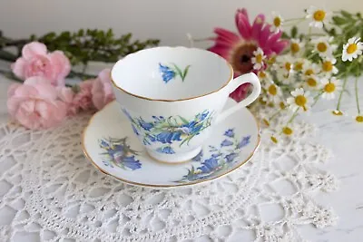 Vintage Regency Bone China Tea Cup With Blue Bell Flowers Design Made In England • $11.65