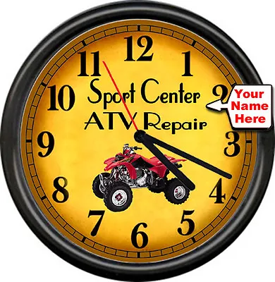 Personalized ATV Motorcycle Sports Racing Repair Mechanic Shop Sign Wall Clock • $26.95