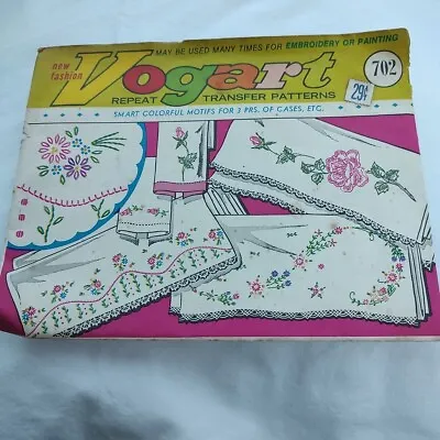 Vogart 702 Transfer Patterns Embroidery Painting Flowers Roses Floral CUT • $5