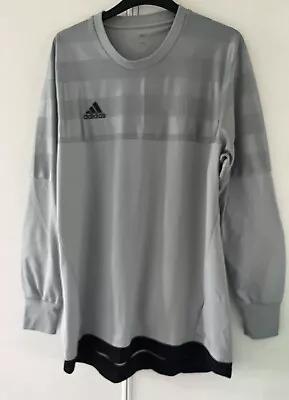 Adidas Entry15 Goalkeeper Jersey Shirt Size Large Padded Sleeve Grey • £5.99