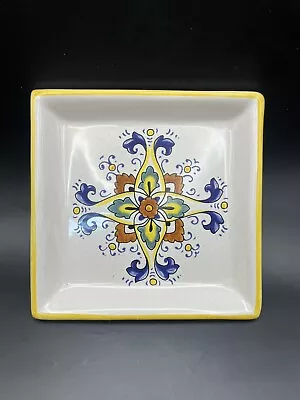 Vintage Deruta Ceramiche Italian Hand Painted Decorative Floral Plate 6x6 Inch • $11.99