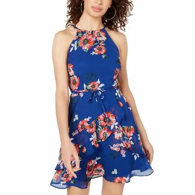 $10.99 • Buy BCX NEW Women's Floral Ruffled Belted Fit & Flare Dress TEDO