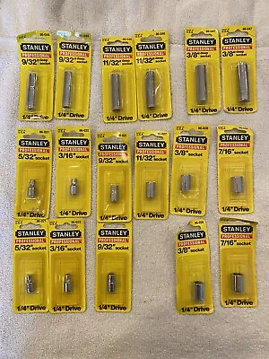 Seventeen Stanley Professional USA Made 1/4 Drive Sockets 6pt - New • $29.99