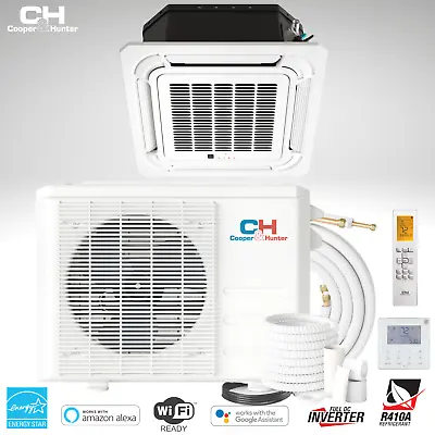 9000 - 24000 BTU 230V Ceiling Cassette Mini Split Heat Pump Air Conditioner • $1342