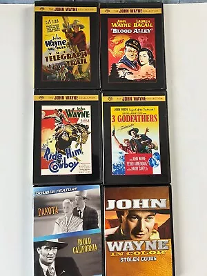 John Wayne Westerns 6 DVD Lot Blood Alley Stolen Goods Dakota Godfathers Cowboy • $17.99