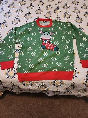 Star Wars Merchandise Grogu(Baby Yoda) Size XL Holiday Sweater Green/Red. • $25