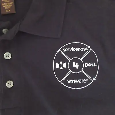 Dell Computer Shirt Polo Adult Medium Black Men VMware Service Now Technology • $18.95