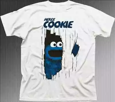 Heres Johnny Cookie Monster Muppets The Shining Movie White T-shirt 9919 • $16.95