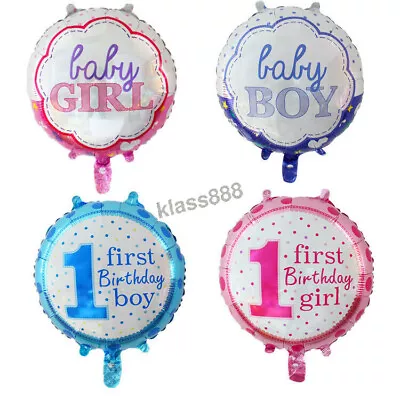 Baby Boy Girls 1st First Birthday Helium Foil Balloon For Baby Shower Party Deco • $4.40