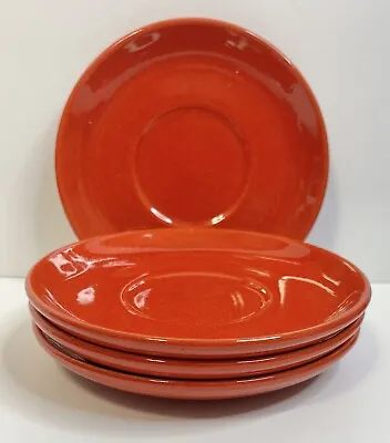 Set 4 Waechtersbach Christmas Tree Solid Red Service Plates 5.5” Original • $34.95