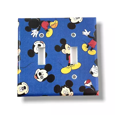 Blue Mickey Mouse Decorative Double Toggle Light Switch Cover • $8.80